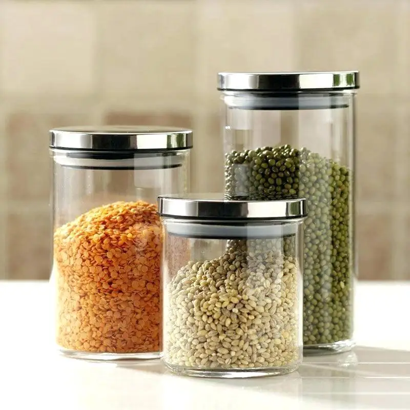 15oz 25oz 30oz Hermetic Kitchen Storage Glass Jar With Sealed