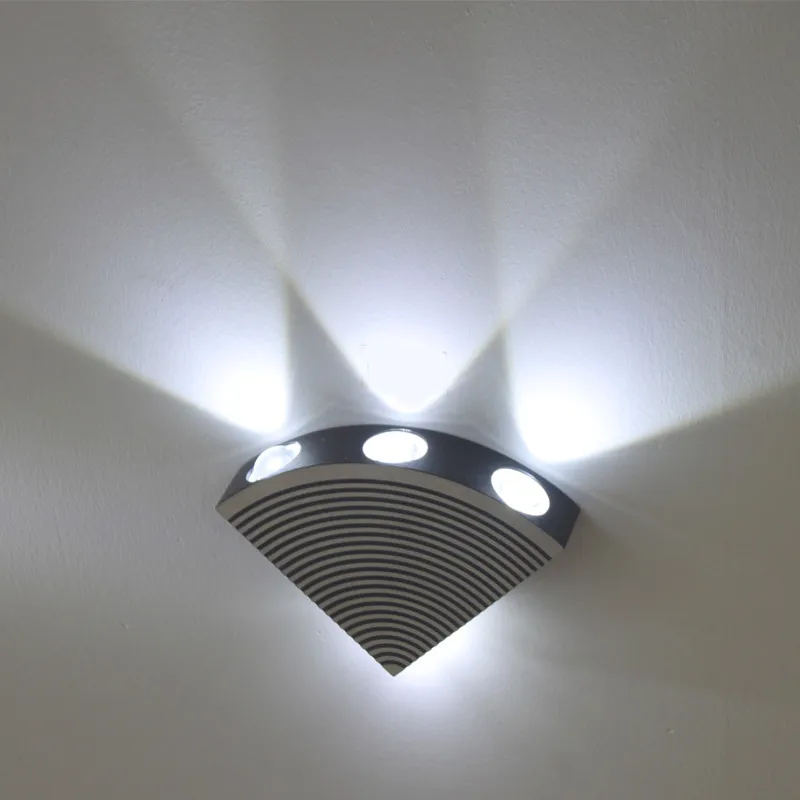 Fan-shaped aluminum led wall light 4W AC85-265V Spot led light convex Epistar chip high power led wall lamp for home Decora