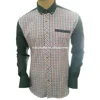 Latest design twill checked folder pocket contrast casual shirts for men
