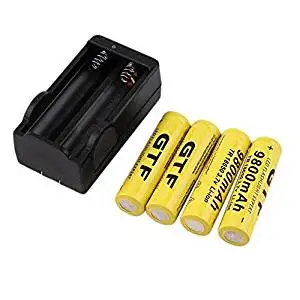 li-ion battery 18650 3.7V 9800mAh Rechargeable Li-ion Battery +Charger for Flashlight li-ion charger