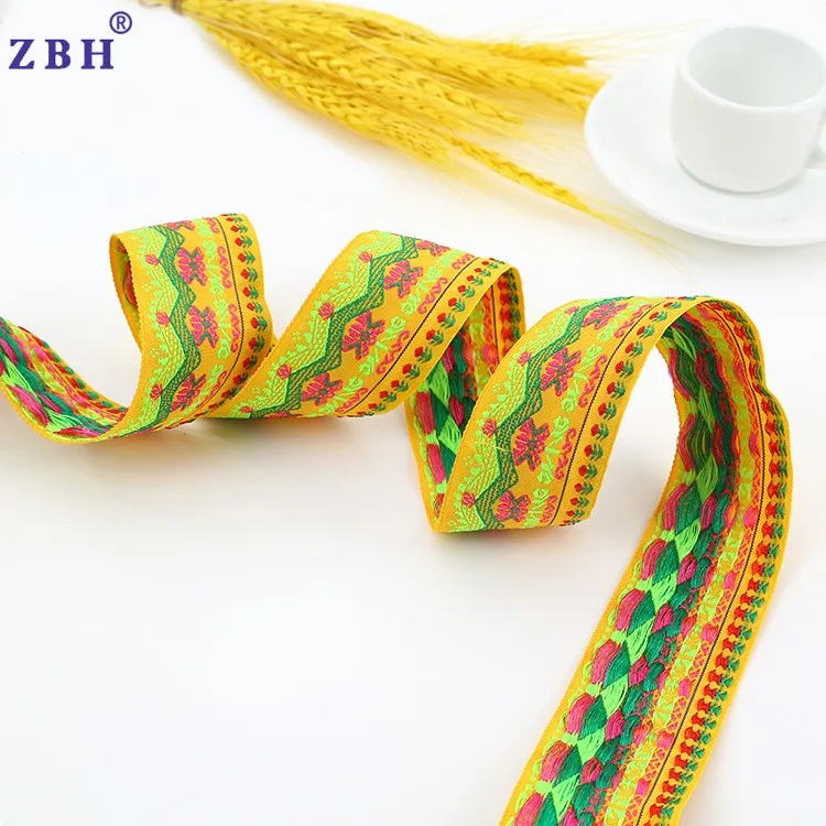 Ethnic Style Jacquard Ribbon Embroidery Polyester Ribbon Ethnic
