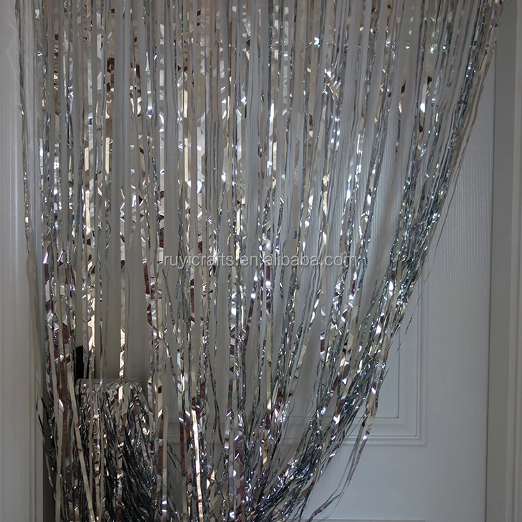 3ft X 8ft Silver Foil Curtain Party Decoration Christmas Wedding ...