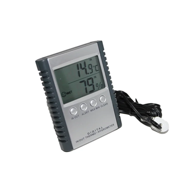 Digital Indoor Outdoor Eth529 Thermometer Hygrometer Ht/lt Alarm Wall