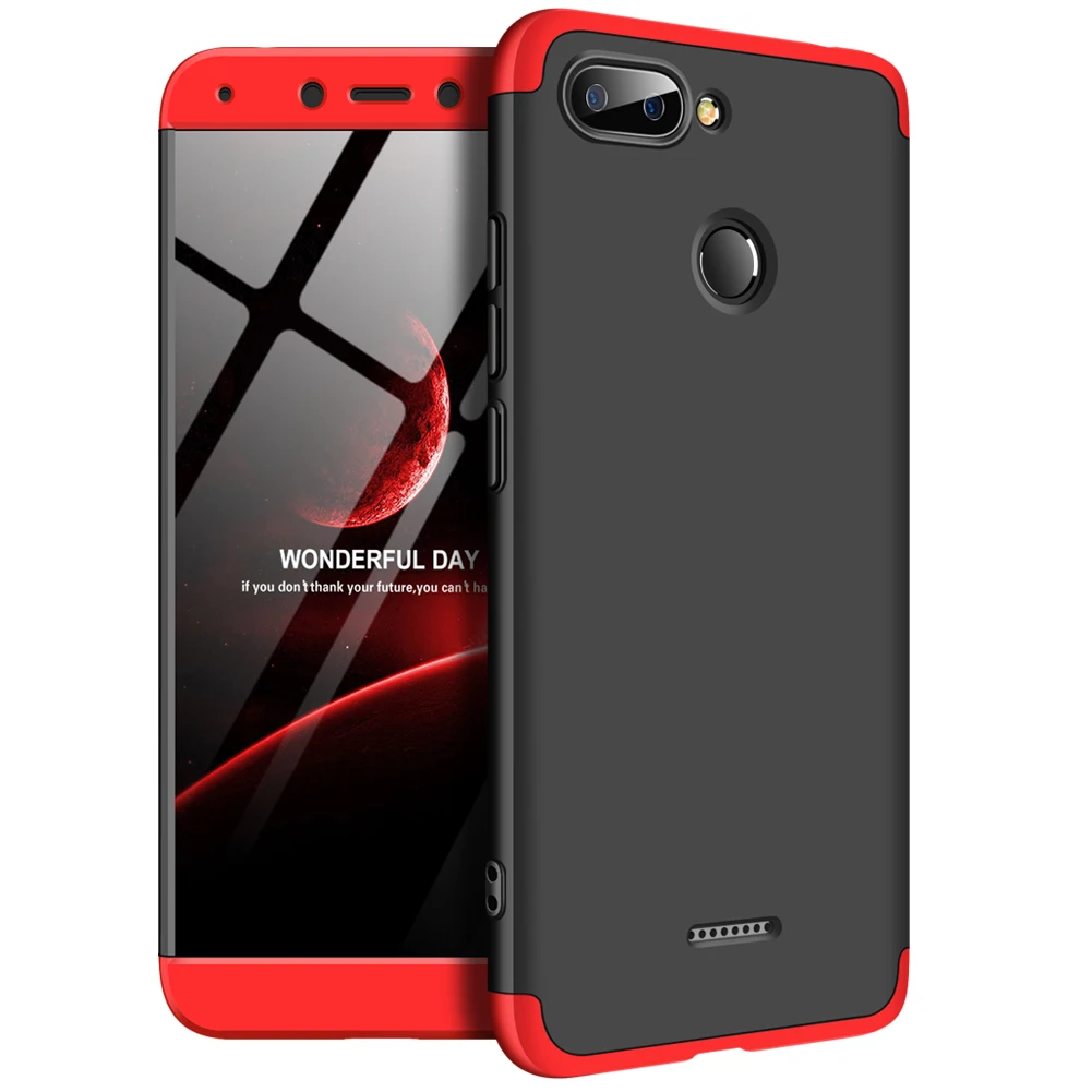 360 cover Removable 3in1 Hard PC Shield Back Cover Case for Xiaomi Redmi 6