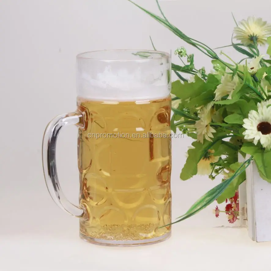 Big Capacity 2 Pint Customized Clear Plastic Beer Cup Beer Glass With