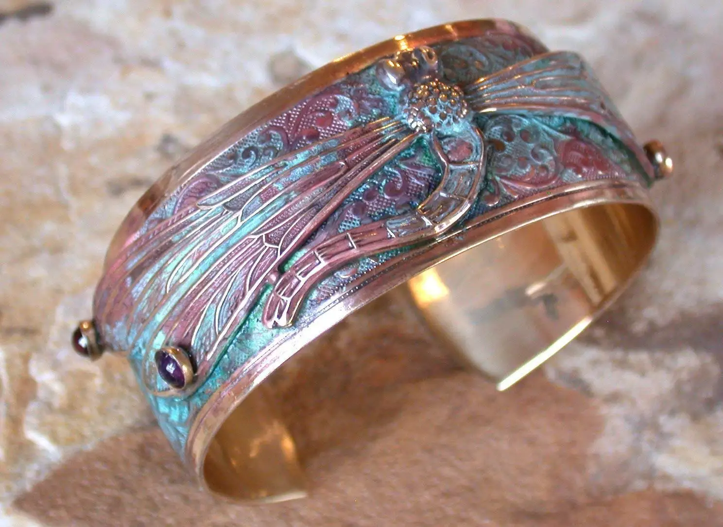 TEAMER Vintage Dragonfly Braided Wide Leather Bracelet Dragonfly Jewelry Cuff Bangle Women Men Jewelry