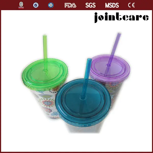 Hard Plastic Cup With Lid And Straw 16oz Reusable Plastic Cups Hard Plastic Cups With Straws