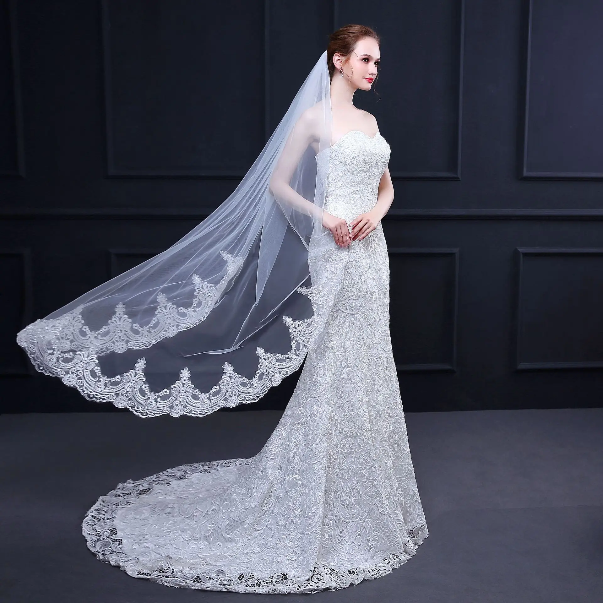 short lace veil