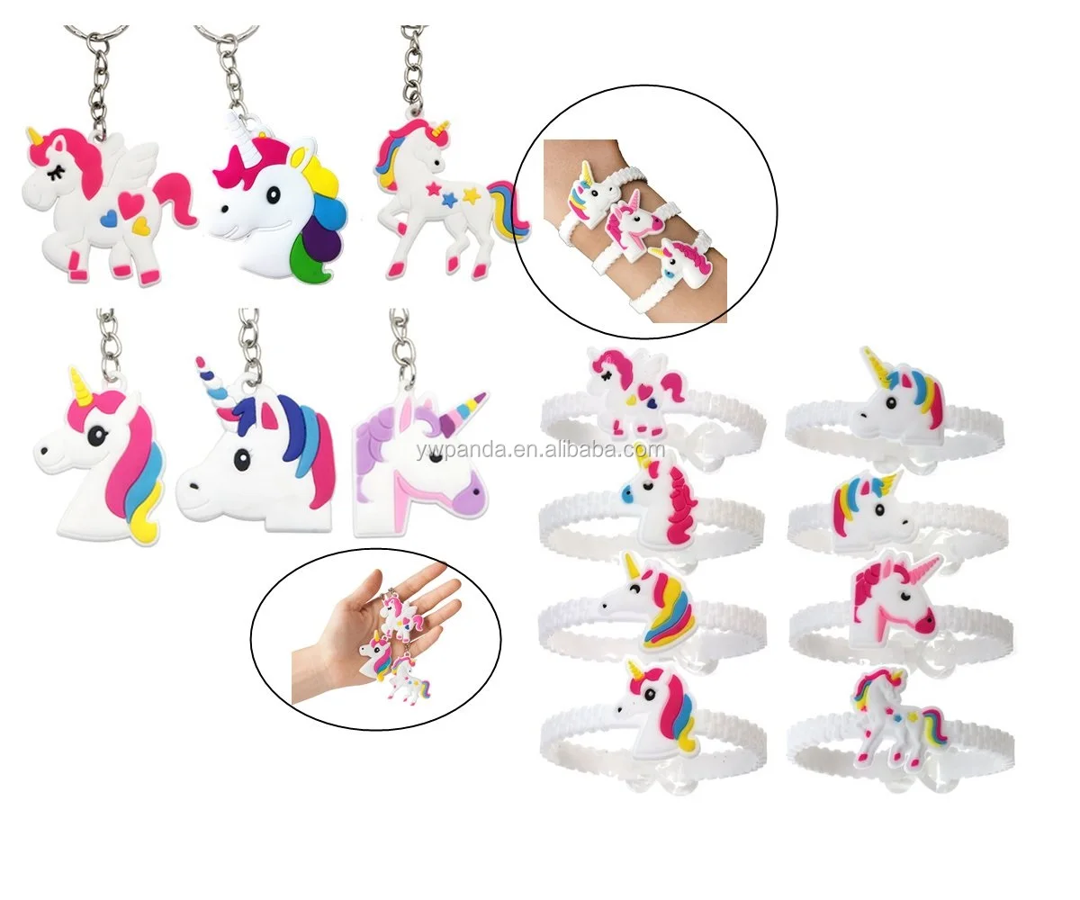 Unicorn Charm Bracelet Pvc Rubber Unicorn Wristband Party Favors