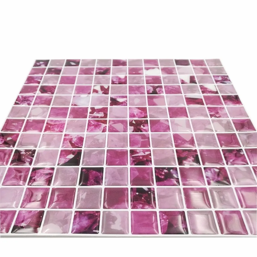 Custom Peel And Sticker Tile Purple 3d Kitchen Backsplash Tile Buy