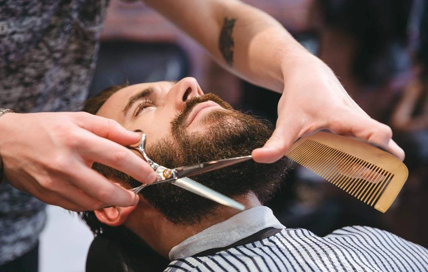 男士私人胡须套装与胡须油香脂定制刷和梳子胡须美容套件