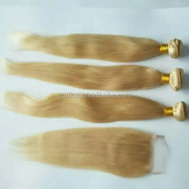 Blonde Hair Bundles With Lace Closure Brazilian Human Hair Sew In Weave Buy Brazilian Human Hair Sew In Weave Blonde Hair Bundles With Lace