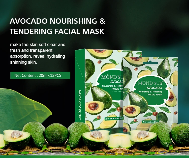 Mond'sub Avocado Hyaluronic Acid Mask Face Korean Anti Wrinkle