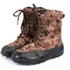 TST56snow hunting canvas boots with wool inside warm anti skid anti slippery long last rubber out sole country side winter boots