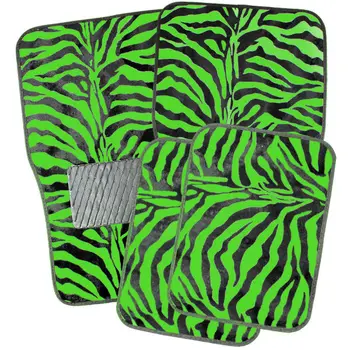 Green Animal Print Zebra Floor Mats Universal Buy Green Animal