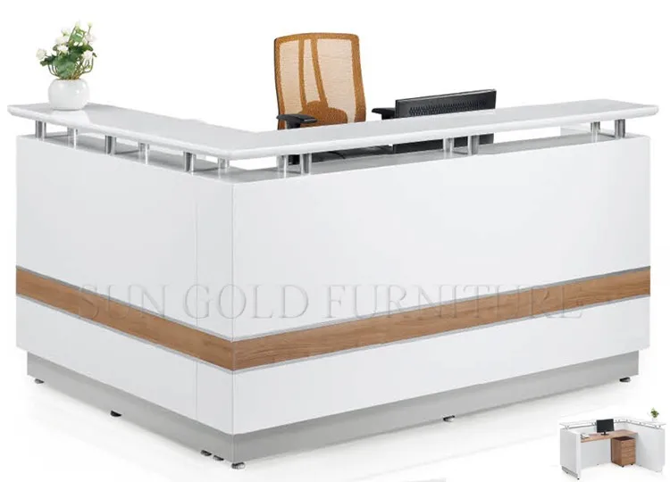 l shaped salon reception desk