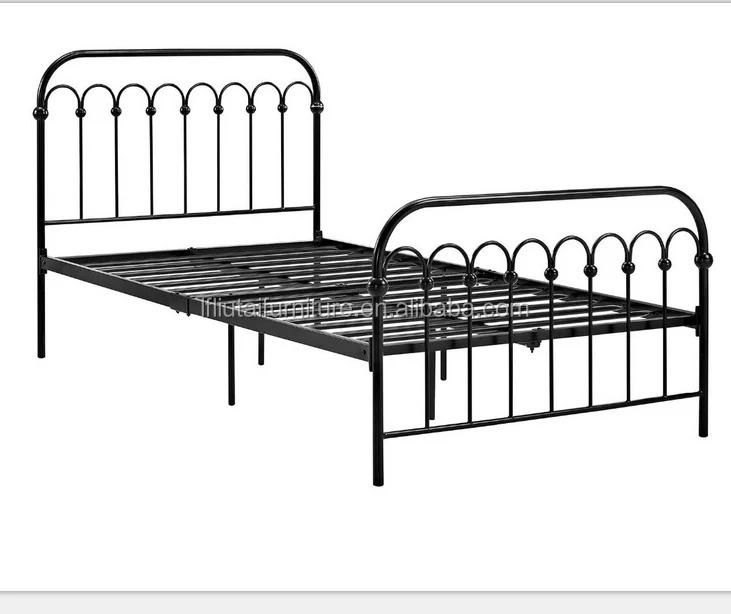 Hot Sale Wrought Metal Bed With Wooden Slats Bed Base Buy Antique