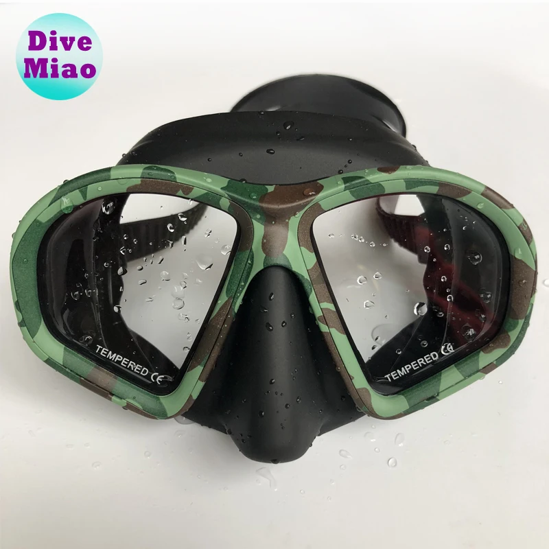 Scuba Dive Mask Low Volume Dive Mask Camo Color Tempered Glass Custom