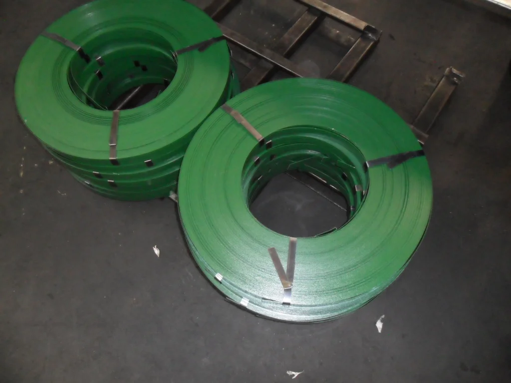 China factory Hoop Iron  banding strip Brown black green Painted Steel Packing Strap