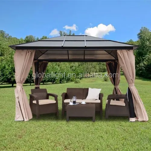 Outdoor Aluminum Waterproof Gazebo Canopy Replacement Covers 10x12