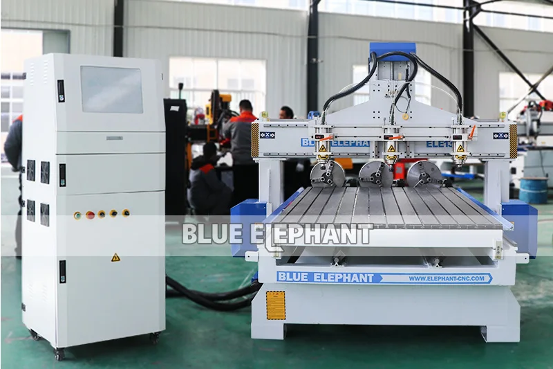 Jinan Blue elephant multi-purpose rotary cnc engraving machine for wood panel, art crafts, 3d cylinder