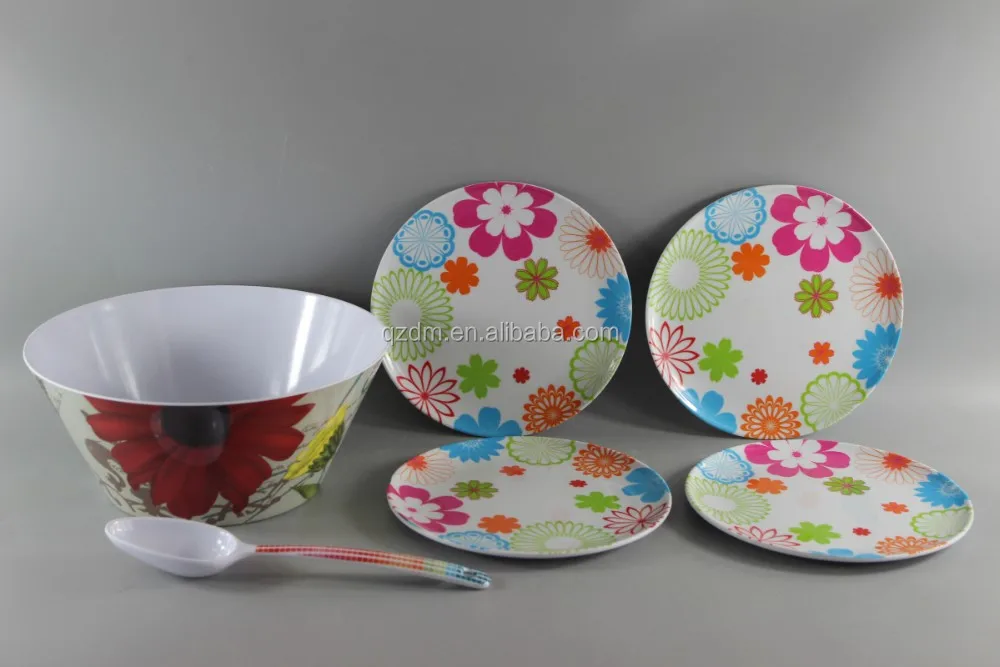 Melamine Salad Set/Plastic Picnic Salad Set