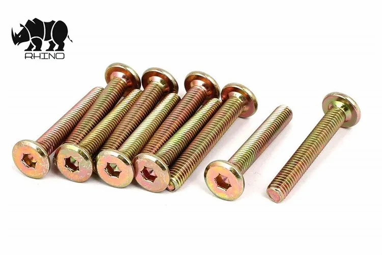 Steel Material Allen Head Zinc Plated Furniture Bolt Screws Flat Head