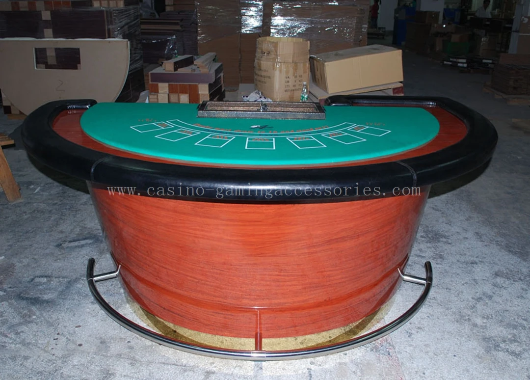 Highend Black Jack Bar Style Poker Table With Metal Fence Footrail Buy Match Poker Table