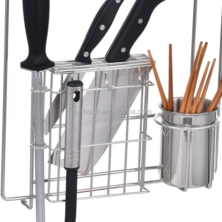 Stainless Steel Kitchen Iron Wire Hanging Cutlery Holder Rack