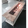 Gas Smokeless Propane Rectangle Firepit Outdoor Insert Stainless Steel Square Table