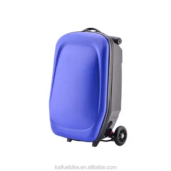 suitcase on scooter