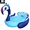 heavy duty vinyl single inflatable peacock pool float durable water lounge island raft toys built-in handles