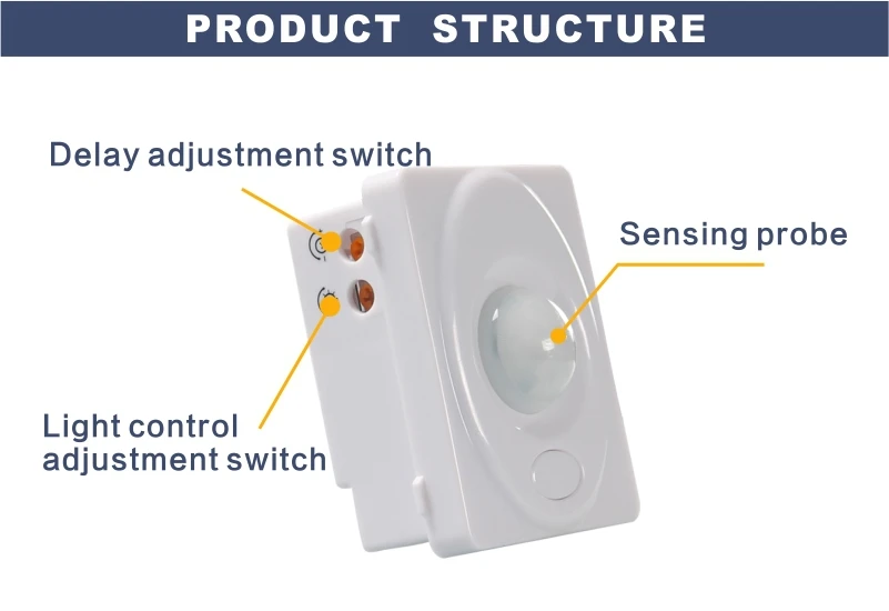 Tdl2100bj 220v Bathroom Motion Sensor Switch With Wall Mounted Pir