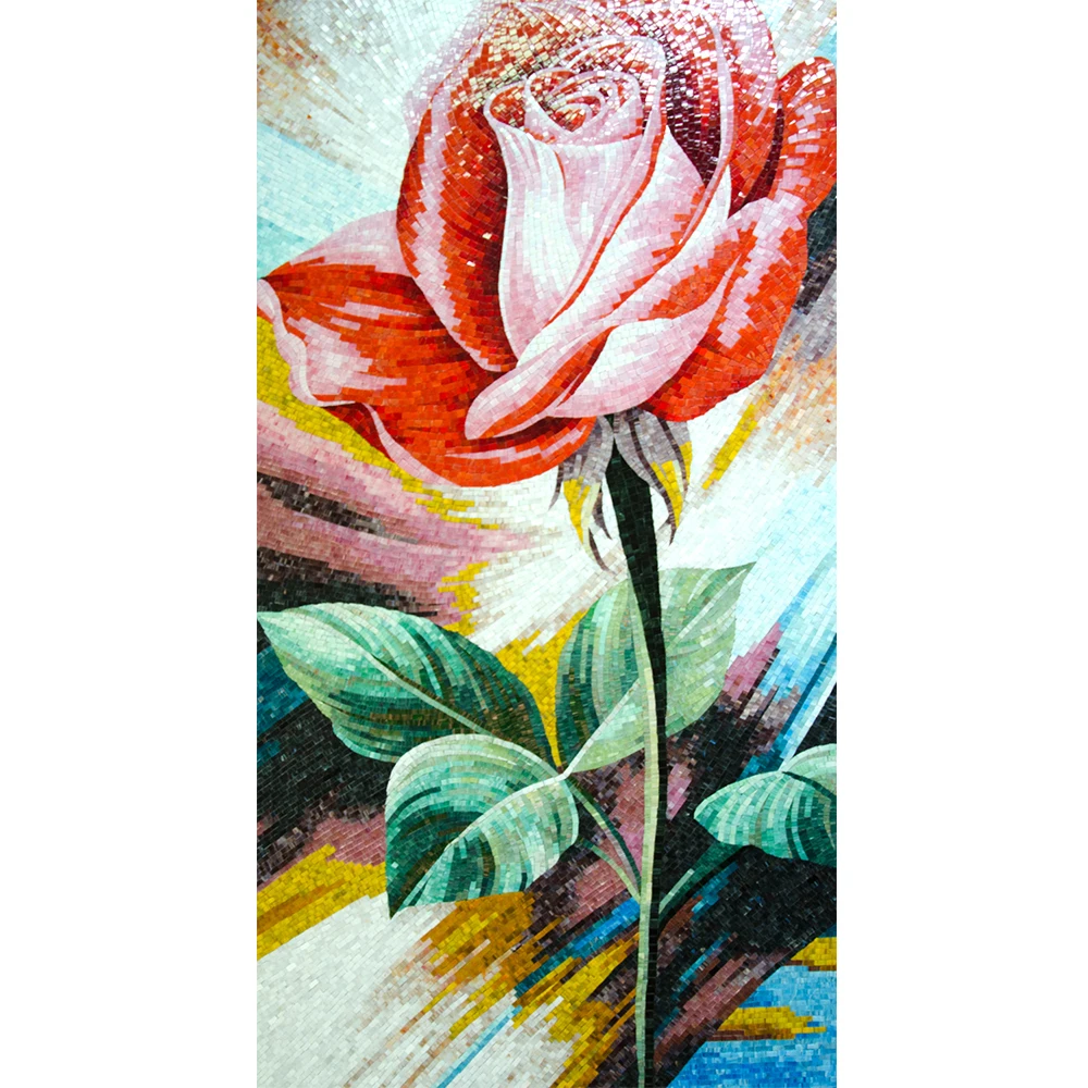 sketsa bunga: Gambar Mozaik Bunga Mawar