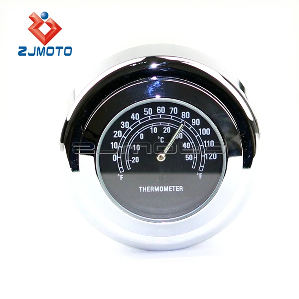 ALLUMINIO nero Manubrio Moto Orologio Termometro indicatore della temperatura indicatore del tempo