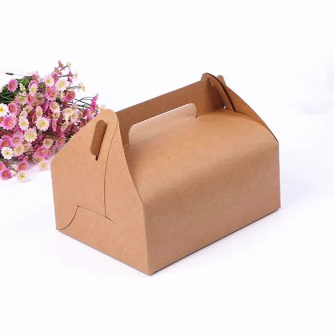 Die Cut Handle Custom Kraft Paper Swiss Roll Cake Packaging Box - Buy ...