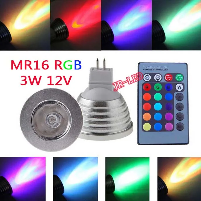 Wireless 3W MR16 RGB Magic LED Highlight Spotlight Bulb Cup With Remote Control 