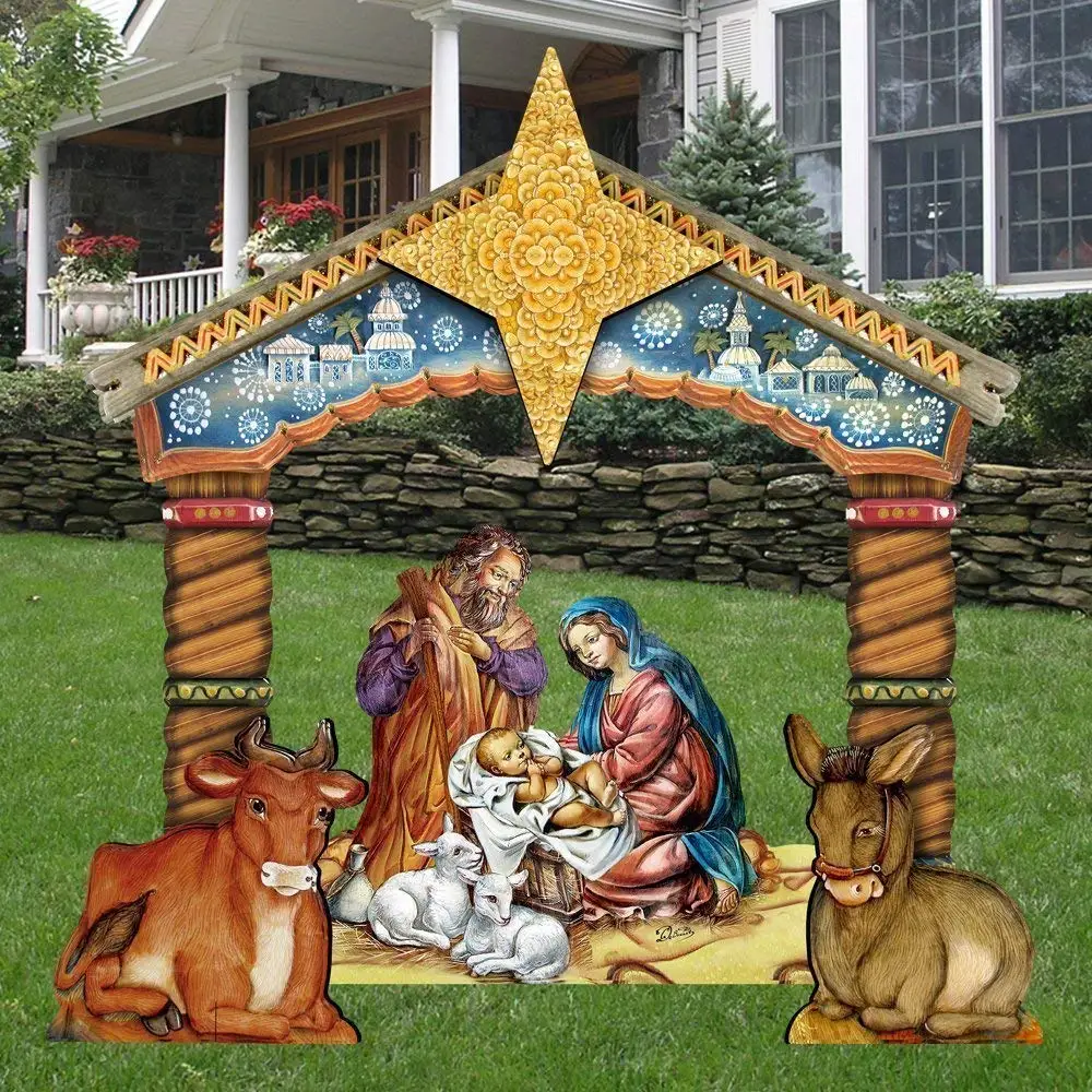 Outdoor Nativity Set Holly Family Christmas Outdoor Lawn Decoration by G.DeBrekht 8114030F