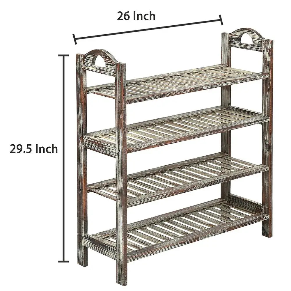 4 Tier Country Rustic Torched Wood Slatted Storage Shoe Rack Entryway Utility Shelf Buy Wood Slatted Storage Shoe Rack Solid Wood Shoe Rack Entryway Utility Shelf Product On Alibaba Com