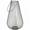 China manufacturer decorative large hanging black metal wire candle holder lantern