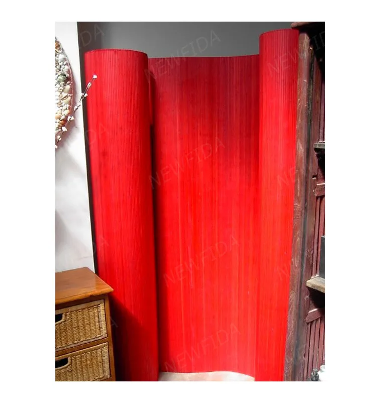 Movable Unique 6 X 8 Ft Chocolate Bamboo Room Divider Curtain Panel