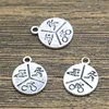 Triathlon Symbols Fitness Charms Antique Tibetan Silver 2 Sided Swim Bike Run Charm pendants 20x16mm