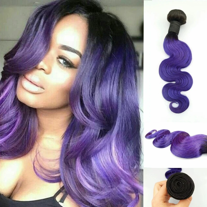 Aliexpress Virgin Malaysian Two Tone Color 1b Purple Human Hair