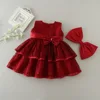 Bulk Wholesale New Born Baby Clothes 1 Year Baby Girl Party Lace Dresses