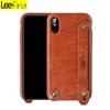 Wholesale Handmade Premium Italian Leather Wallet Case for Apple iPhone X Case With Wrist Strap & Cards holder [Black]