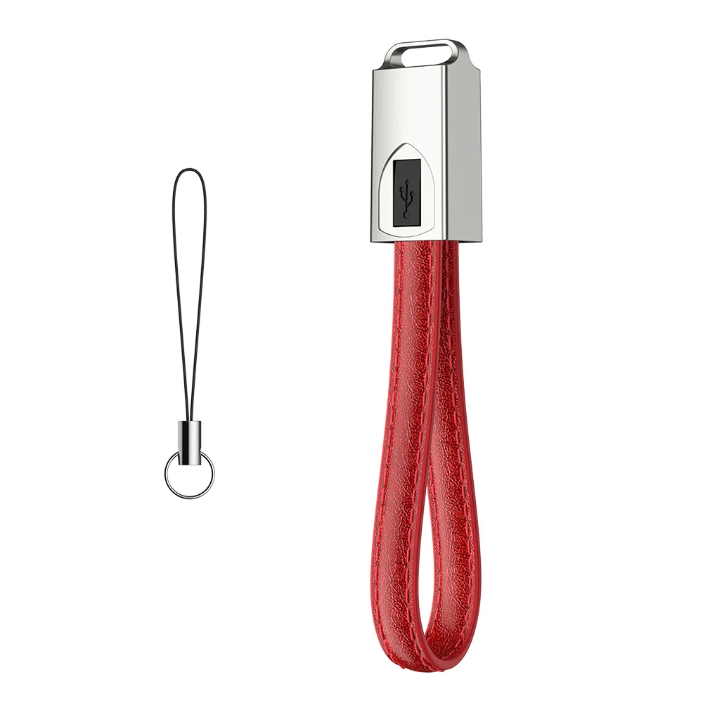 Christmas Promotional Keychain Power Cable Gift Pu Leather Usb Data Cables For Iphone Charger