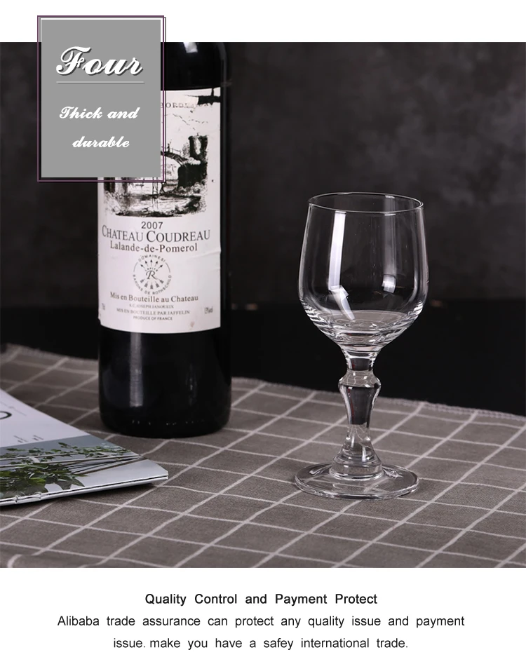 Handmade Customized Transparent Thick Short Stem Mini Vintage Wine