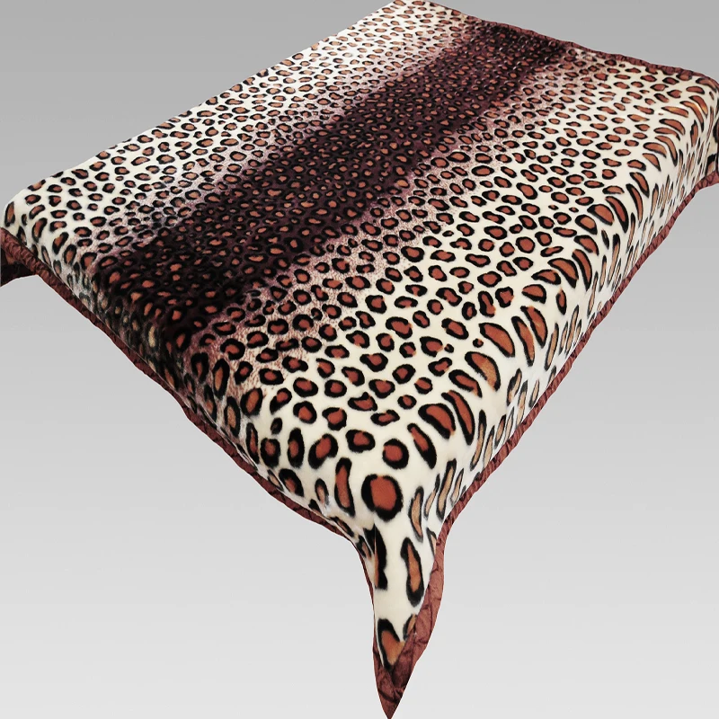 Heavy Plush Korean Style Mink Raschel Blanket 2 Ply 2 Sides Floral