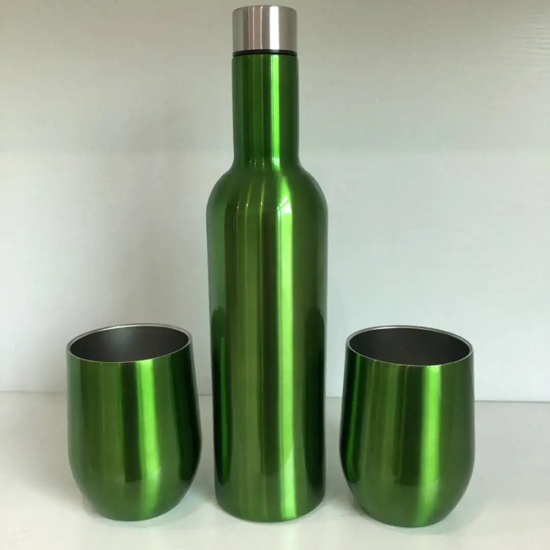 Hasayaki Double Wall Stainless Steel Mini Wine Bottles Wholesale Clear