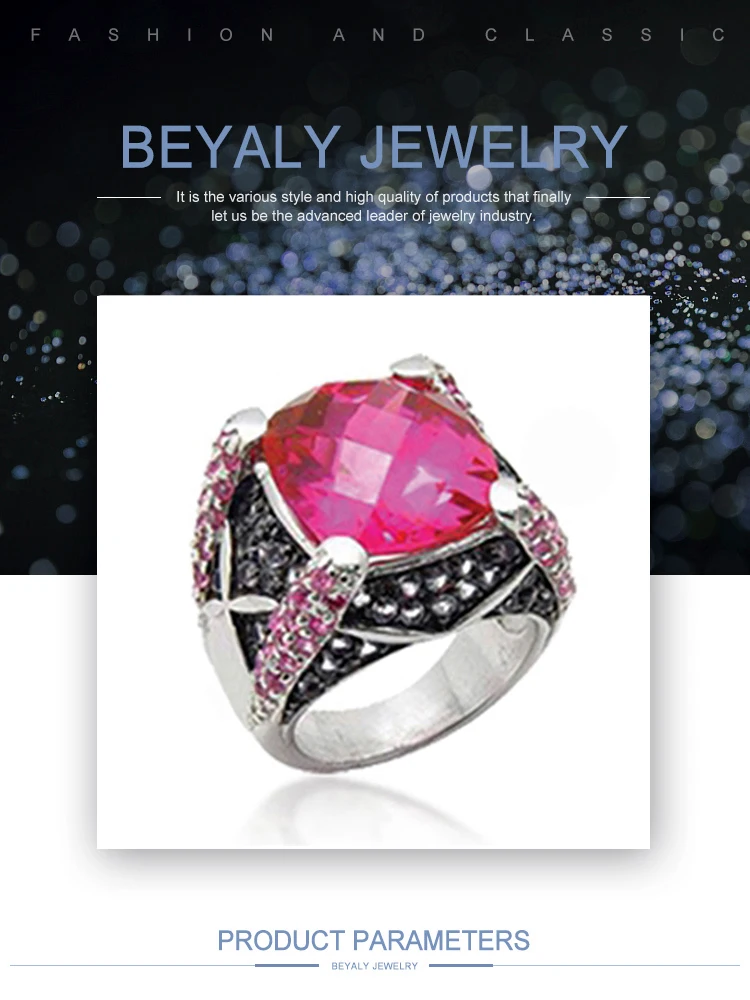 Female elegant ruby 925 sterling silver mood stone ring